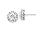 FJC Finejewelers 14 kt White Gold Button Round Halo G H I True Light Moissanite Earrings 11 x 11 mm