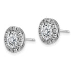 FJC Finejewelers 14 kt White Gold Button Oval Halo G H I True Light Moissanite Earrings 10 x 8 mm