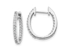 FJC Finejewelers 14 kt White Gold Lab Grown Diamonds In Out Hinged Hoop Earrings