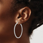 FJC Finejewelers 14 kt White Gold Lab Grown Diamonds In/Out Hoop Earrings