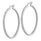 FJC Finejewelers 14 kt White Gold Lab Grown Diamonds In/Out Hoop Earrings