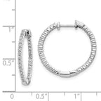 FJC Finejewelers 14 kt White Gold Lab Grown Diamond In and Out Hinged Hoop Earrings