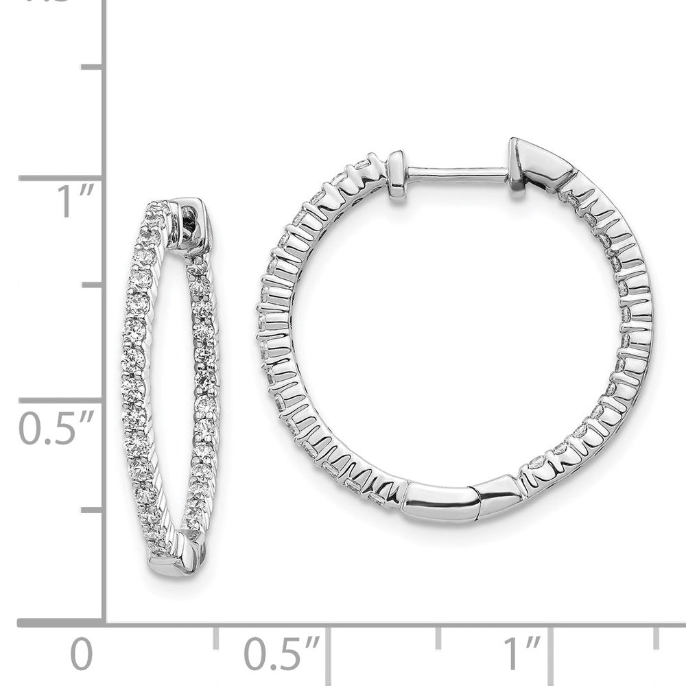 FJC Finejewelers 14 kt White Gold Lab Grown Diamond In and Out Hinged Hoop Earrings