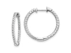 FJC Finejewelers 14 kt White Gold Lab Grown Diamond In and Out Hinged Hoop Earrings