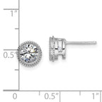 FJC Finejewelers 14 kt White Gold Stud Round Beaded Bezel G H I True Light Moissanite Earrings 7 x 7 mm