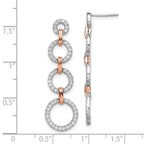 FJC Finejewelers 14 kt Two Tone Gold Dangle Lab Grown Diamonds Circle Drop Post Earrings 36 x 11