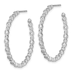 FJC Finejewelers 14 kt White Gold Lab Grown Diamonds Circle Bezel Hoop Post Earri 34 x 34 mm