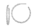 FJC Finejewelers 14 kt White Gold Lab Grown Diamonds Circle Bezel Hoop Post Earri 34 x 34 mm