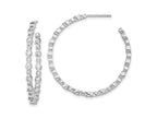 FJC Finejewelers 14 kt White Gold Lab Grown Diamonds Circle Bezel Hoop Post Earri 34 x 34 mm