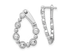 FJC Finejewelers 14 kt White Gold Lab Grown Diamonds Circle Bezel Twist Hoop Earrings 21 x 16 mm
