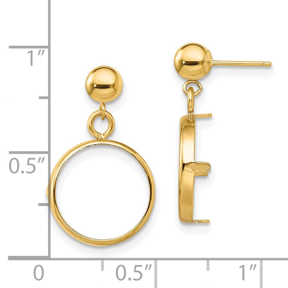 FJC Finejewelers 14 kt Yellow Gold Classic 13mm Prong Coin Bezel Post Dangle Earrings