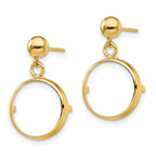 FJC Finejewelers 14 kt Yellow Gold Classic 13mm Prong Coin Bezel Post Dangle Earrings