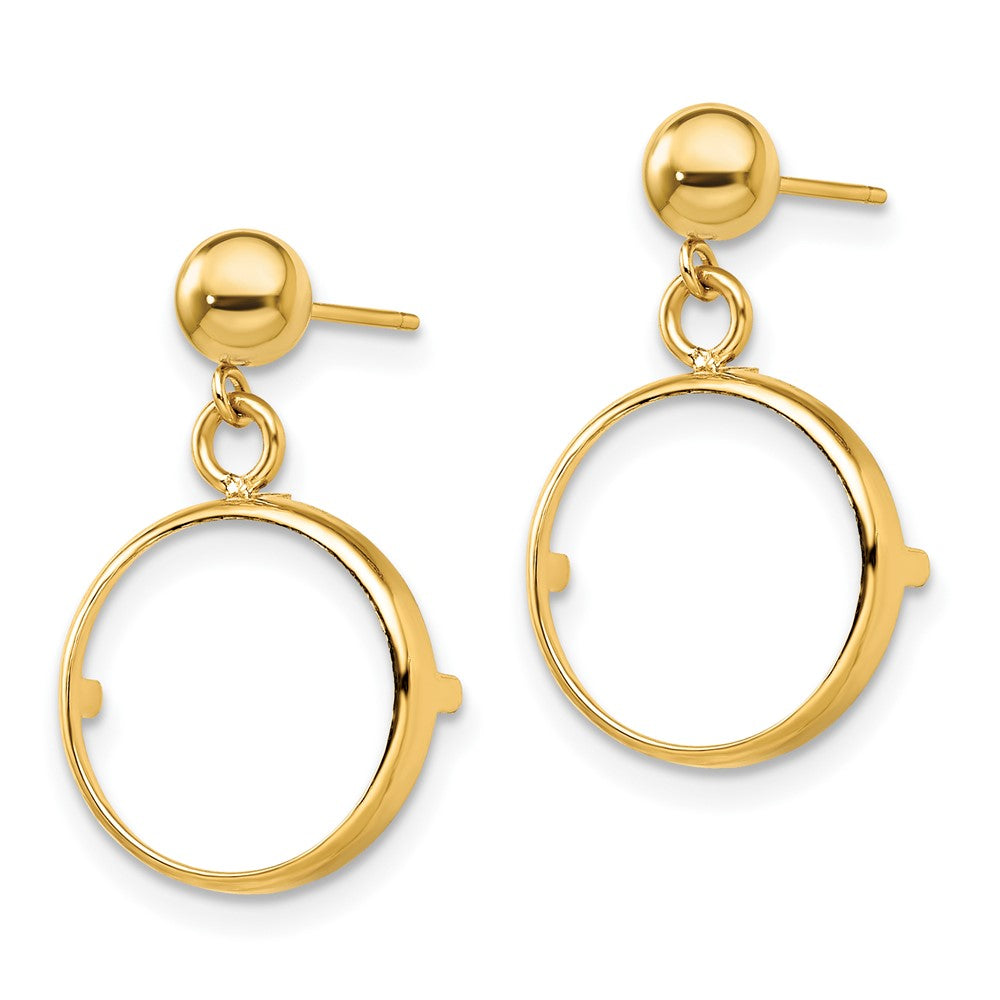 FJC Finejewelers 14 kt Yellow Gold Classic 13mm Prong Coin Bezel Post Dangle Earrings