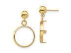 FJC Finejewelers 14 kt Yellow Gold Classic 13mm Prong Coin Bezel Post Dangle Earrings