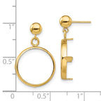 FJC Finejewelers 14 kt Yellow Gold Classic 15mm Prong Coin Bezel Post Dangle Earrings