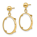 FJC Finejewelers 14 kt Yellow Gold Classic 16.5mm Prong Coin Bezel Post Dangle Earrings