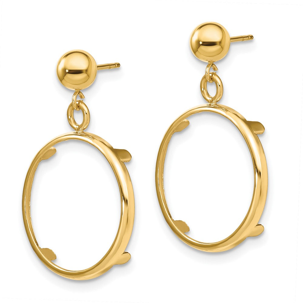 FJC Finejewelers 14 kt Yellow Gold Classic 16.5mm Prong Coin Bezel Post Dangle Earrings