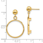 FJC Finejewelers 14 kt Yellow Gold Classic 16.5mm Prong Coin Bezel Post Dangle Earrings