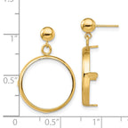 FJC Finejewelers 14 kt Yellow Gold Classic 17.8mm Prong Coin Bezel Post Dangle Earrings