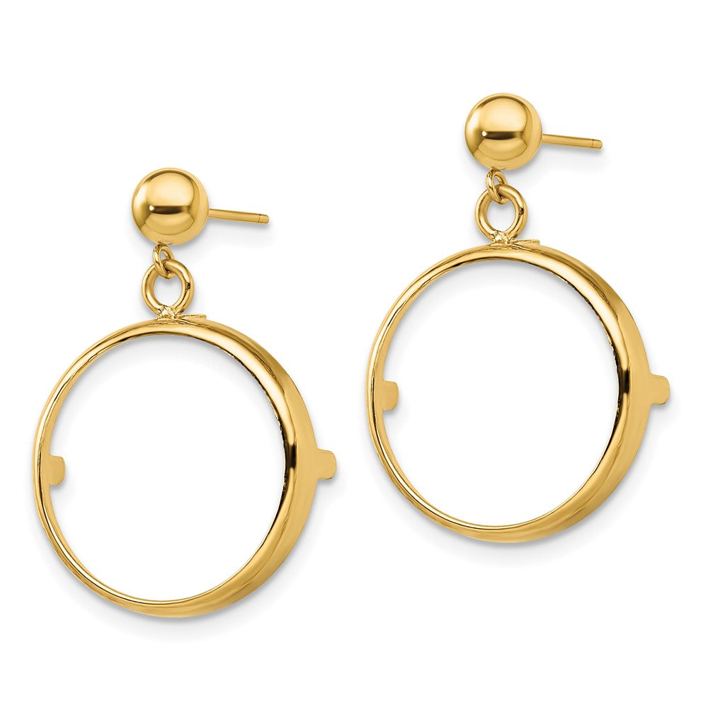 FJC Finejewelers 14 kt Yellow Gold Classic 17.8mm Prong Coin Bezel Post Dangle Earrings