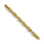 FJC Finejewelers 14 kt Yellow Gold Extra-Light Bright Cut Rope Chain 22 Inches x 1.5 mm