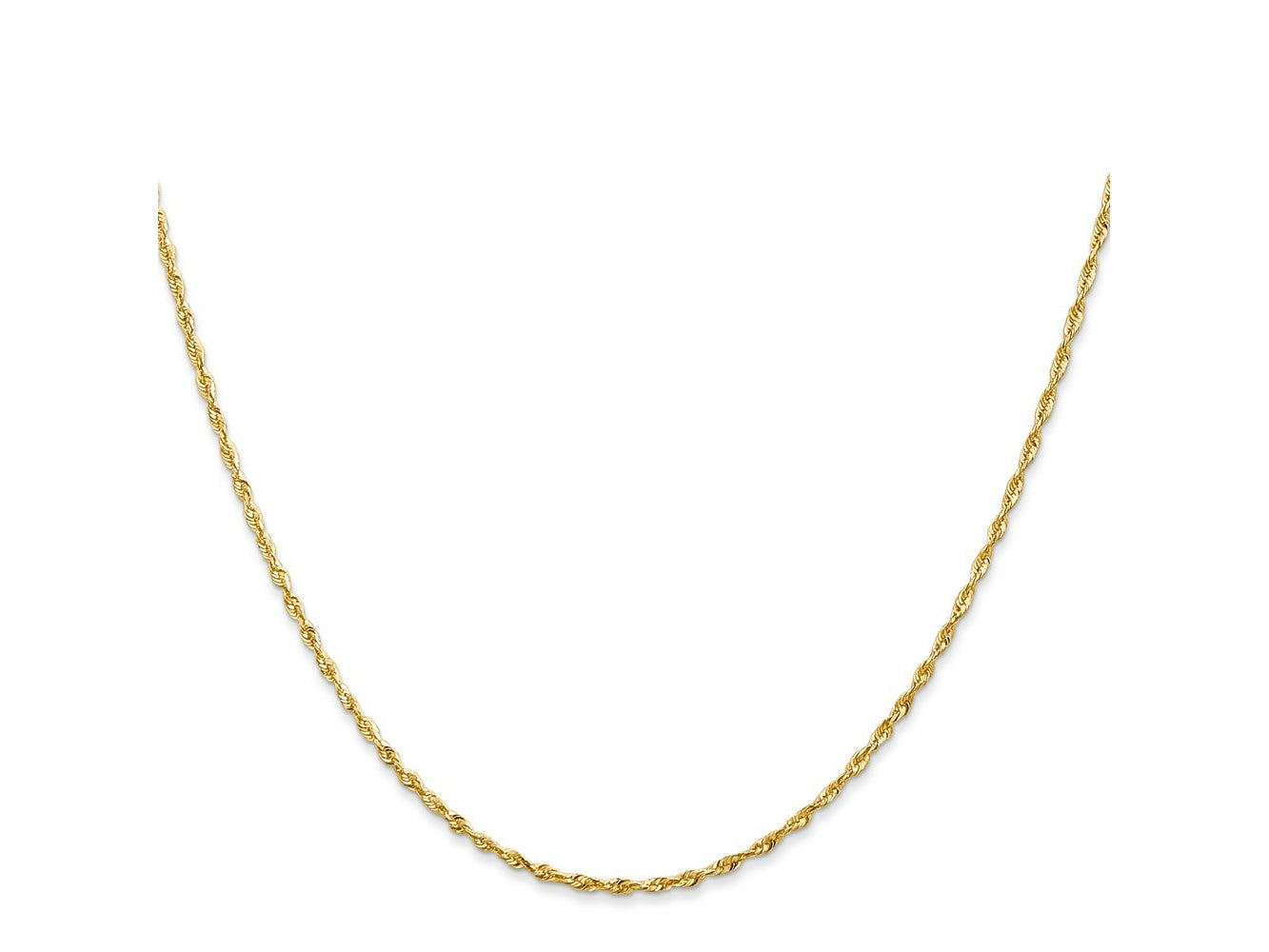 FJC Finejewelers 14 kt Yellow Gold Extra-Light Bright Cut Rope Chain 22 Inches x 1.5 mm