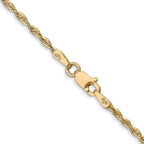 FJC Finejewelers 14 kt Yellow Gold Extra-Light Bright Cut Rope Chain 22 Inches x 1.8 mm