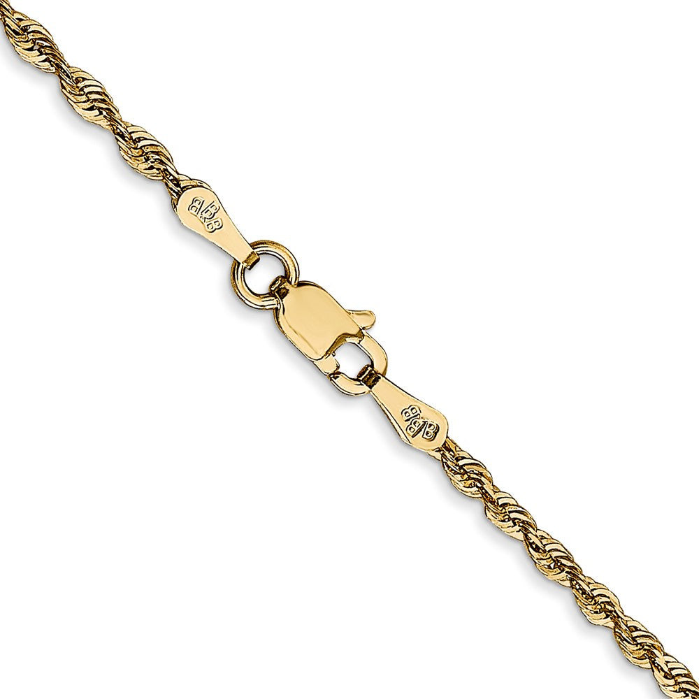 FJC Finejewelers 14 kt Yellow Gold 2.0mm Extra-Light Bright Cut Rope Chain 22 Inches x 2 mm