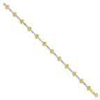 FJC Finejewelers 14 kt Two Tone Gold Two Tone Bright Cut Heart Link Bracelet