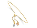 FJC Finejewelers 14 kt Tri Color Gold Tri-color Bright Cut Heart Adjustable Bracelet