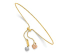 FJC Finejewelers 14 kt Tri Color Gold Tri-color Bright Cut Heart Adjustable Bracelet