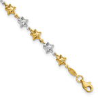 FJC Finejewelers 14 kt Two Tone Gold Puffed Star Bracelet