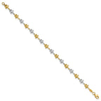 FJC Finejewelers 14 kt Two Tone Gold Puffed Star Bracelet