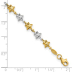 FJC Finejewelers 14 kt Two Tone Gold Puffed Star Bracelet