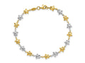 FJC Finejewelers 14 kt Two Tone Gold Puffed Star Bracelet