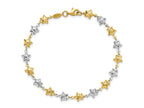 FJC Finejewelers 14 kt Two Tone Gold Puffed Star Bracelet