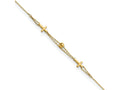 FJC Finejewelers 14 kt Yellow Gold Polished Double Strand Cross 7.5in Bracelet
