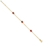 FJC Finejewelers 14 kt Yellow Gold Polished Enameled Ladybugs 6.5in with .75in ext. Bracelet