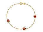 FJC Finejewelers 14 kt Yellow Gold Polished Enameled Ladybugs 6.5in with .75in ext. Bracelet