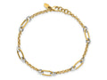 FJC Finejewelers 14 kt Two Tone Gold Fancy Oval Link and Chain with .5 in ext Bracelet 7.25 Inches