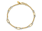 FJC Finejewelers 14 kt Two Tone Gold Fancy Oval Link and Chain with .5 in ext Bracelet 7.25 Inches
