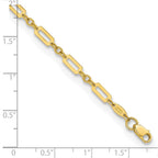 FJC Finejewelers 14 kt Yellow Gold Polished Fancy Rectangle Link 7.5in Bracelet 7.5 Inches