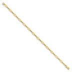 FJC Finejewelers 14 kt Yellow Gold Polished Fancy Rectangle Link 7.5in Bracelet 7.5 Inches