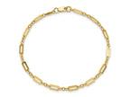 FJC Finejewelers 14 kt Yellow Gold Polished Fancy Rectangle Link 7.5in Bracelet 7.5 Inches