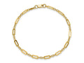 FJC Finejewelers 14 kt Yellow Gold Polished Fancy Rectangle Link 7.5in Bracelet 7.5 Inches