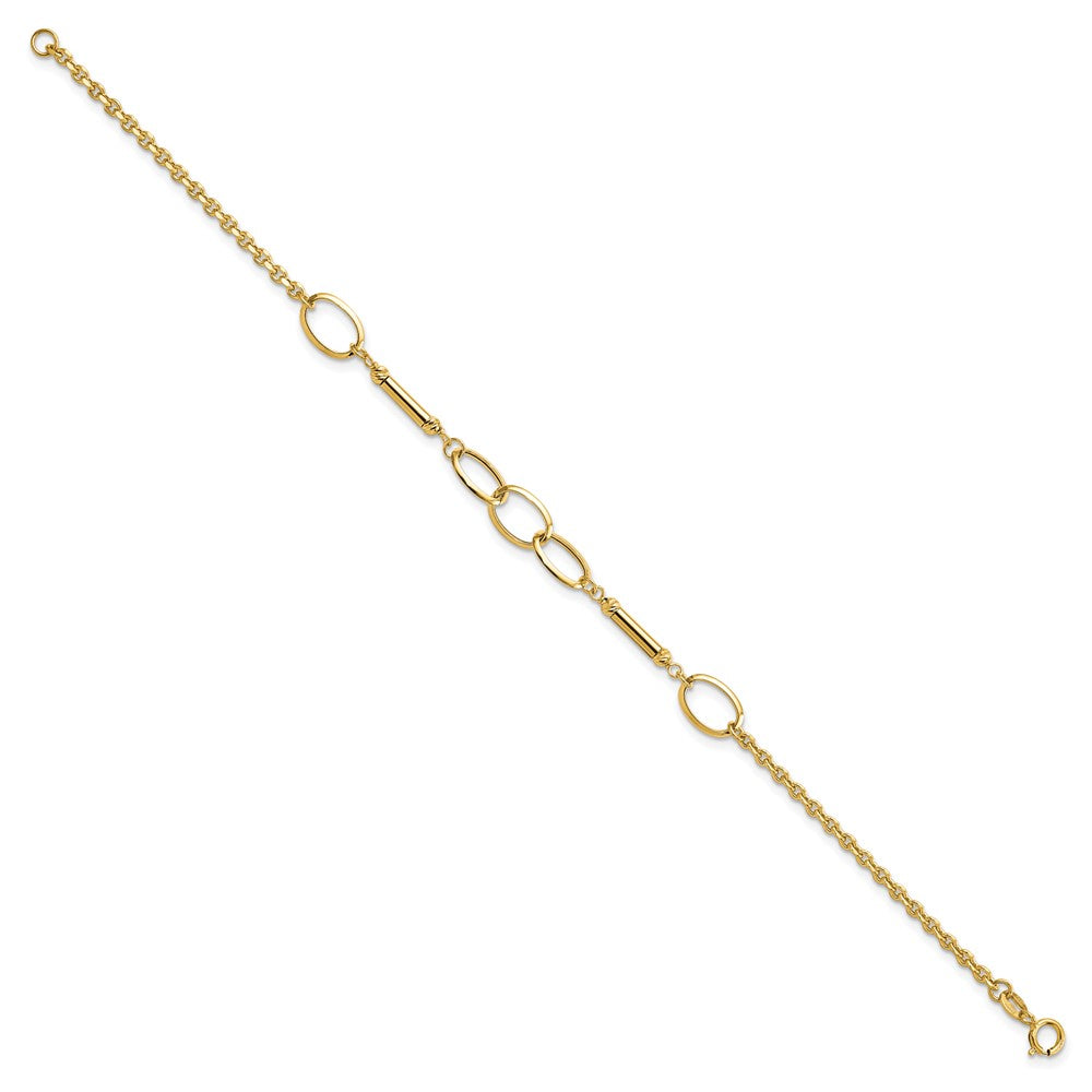 FJC Finejewelers 14 kt Yellow Gold Fancy Polished Bars and Links Bracelet 7.5 Inches