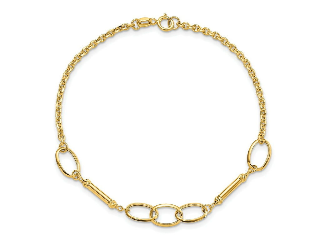 FJC Finejewelers 14 kt Yellow Gold Fancy Polished Bars and Links Bracelet 7.5 Inches
