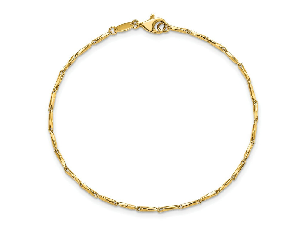 FJC Finejewelers 14 kt Yellow Gold Polished Fancy Link 7.25in Bracelet 7.25 Inches