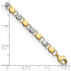 FJC Finejewelers 14 kt Yellow Gold and White Rhodium Bright Cut Fancy 7.5in Bracelet 7.5 Inches