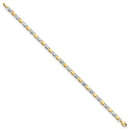 FJC Finejewelers 14 kt Yellow Gold and White Rhodium Bright Cut Fancy 7.5in Bracelet 7.5 Inches